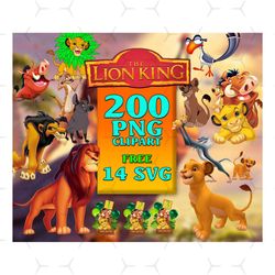 200 lion king clipart png bundle, simba pumbaa timone mufasa jungle, lion king printable, cartoon clipart