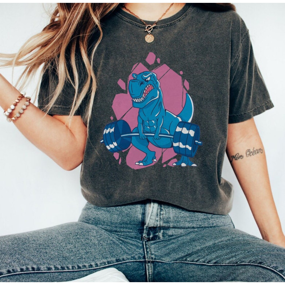 Dino Oversized T-shirt Workout Apparel,Mens and Womens Fun Fitness Tshirt,Workout T-Shirt for Men and Women,Workout Clothes,Funny Pump Cover - 3.jpg