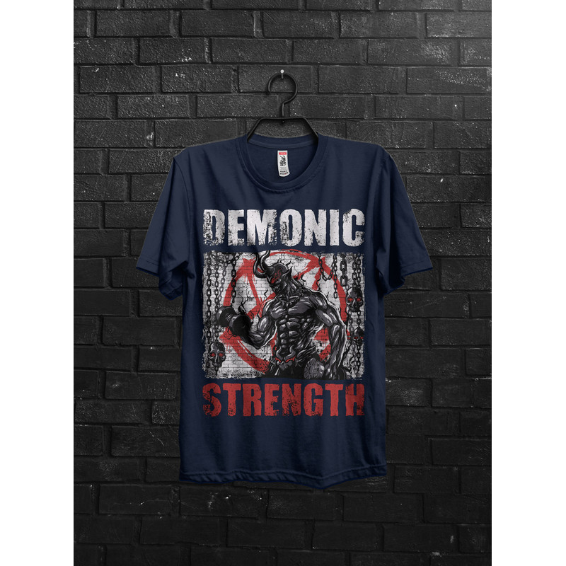 Demonic Strenght Anime Pump Cover T shirt Gift For Man,High Quality Graphic Fitness Muscle TShirt,Oversized Workout Shirt For Gym Rat,Slayer - 3.jpg