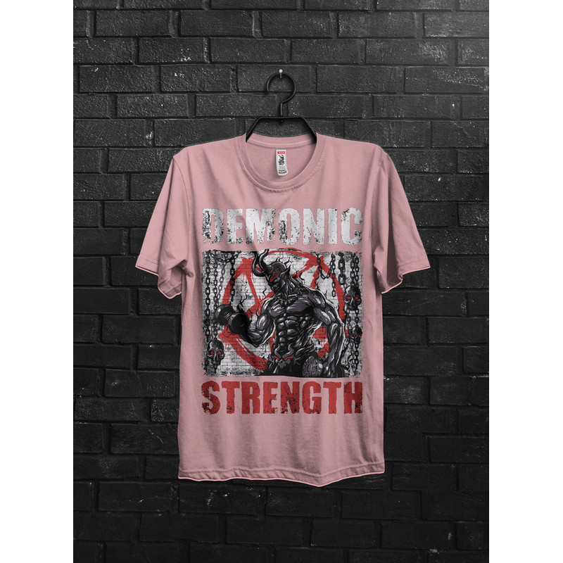 Demonic Strenght Anime Pump Cover T shirt Gift For Man,High Quality Graphic Fitness Muscle TShirt,Oversized Workout Shirt For Gym Rat,Slayer - 5.jpg