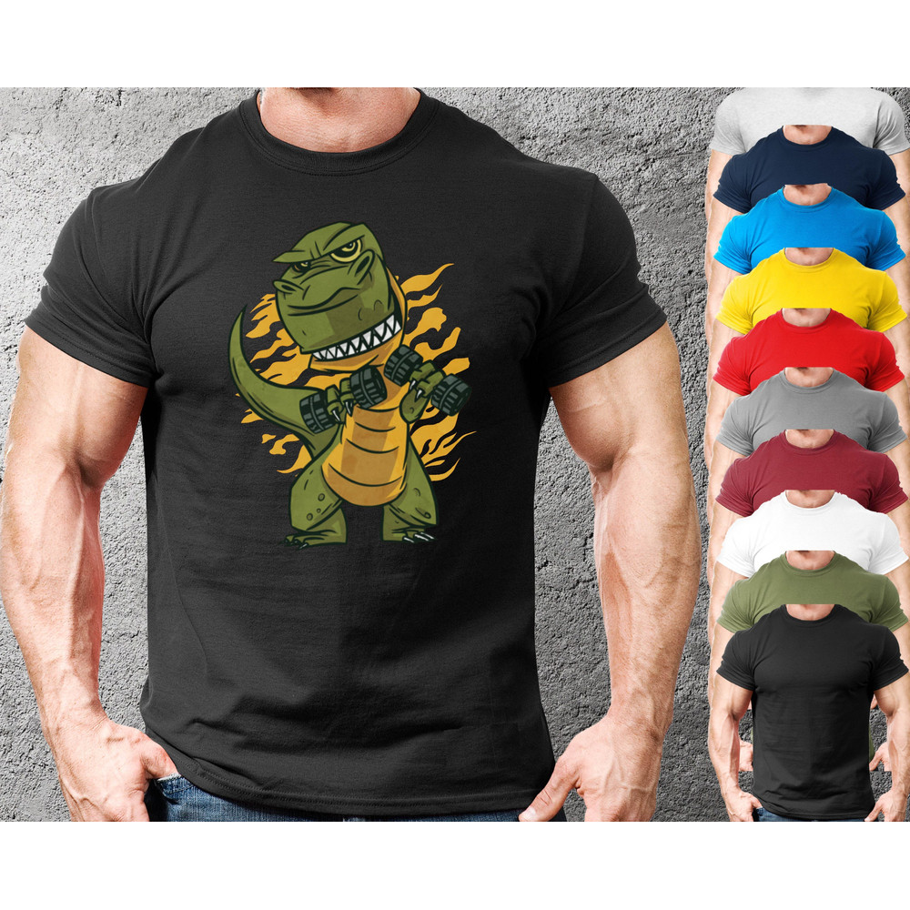 Fitness T-Rex Body Builder Shirt, Funny Pump Cover,Funny Weightlifting TShirt,Funny Bodybuilder T-Shirt,Mens and Womens Fun Fitness T shirt - 1.jpg