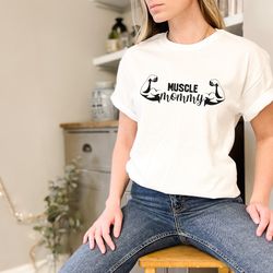 funny workout t-shirt for mommy,oversized fitness shirt for women,bodybuilder and weightlifting gift,gym mommy tee,muscl