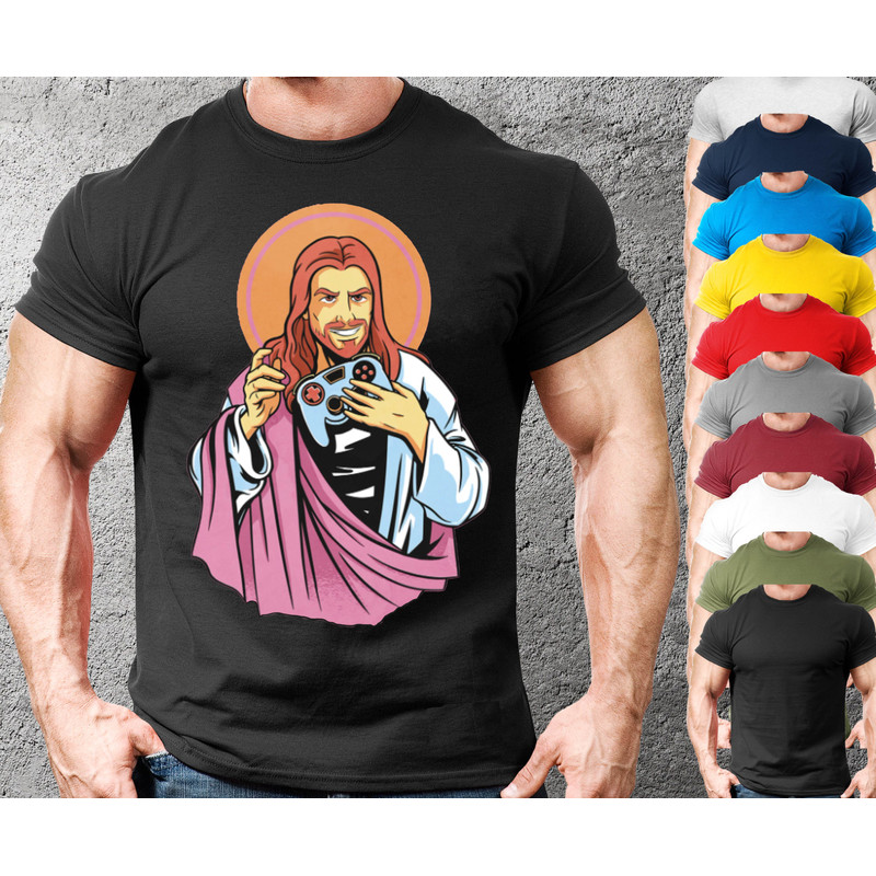 GOD GAMER Gaming Shirt Mens Top Tee Clothing Gift,Birthday Gift For Gamer Son Guy,Streamer Ideas,Funny VideoGame Tshirt, Meme Funny - 1.jpg