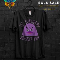 grimace shake survivor shirt horror funny tik tok trend meme gift,happy birthday grimace tee,hbd grimace gift tshirt,mil