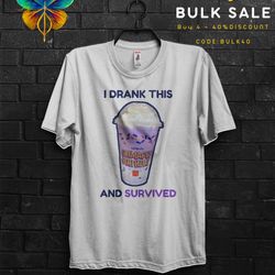 grimace shake survivor shirt horror funny tik tok trend meme,hbd grimace gift tshirt,drunk grimace shake appareal,happy