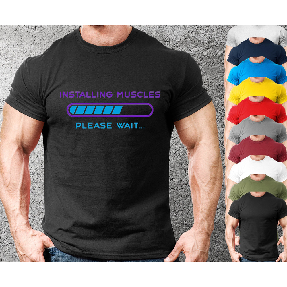 Installing Muscle Body Builder T Shirt, Funny Pump Cover,Weightlifting TShirt,Workout T-Shirt for Men and Women,Gym shirt For Boys and Girls - 1.jpg