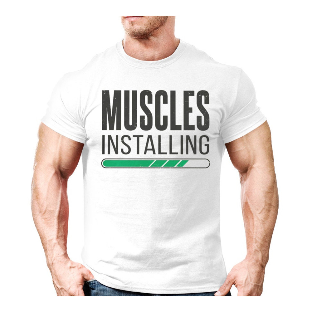 Installing Muscle Mens and Womens Fun Fitness Tshirt,Gym T shirt For Boys and Girls,Funny Bodybuilder T-Shirt,Funny Weightlifting TShirt - 2.jpg