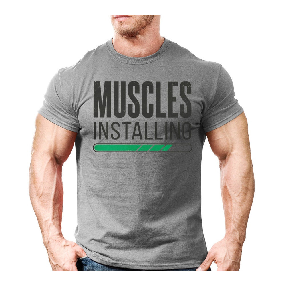 Installing Muscle Mens and Womens Fun Fitness Tshirt,Gym T shirt For Boys and Girls,Funny Bodybuilder T-Shirt,Funny Weightlifting TShirt - 3.jpg