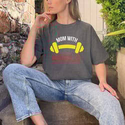 mom with muscle oversized fitness shirt,bodybuilder and weightlifting gift,gym mommy tee,womens shirt that lifts, cute f