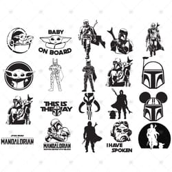 star wars bundle svg, star wars svg, star wars bundle, star wars clipart, star wars vector, baby yoda svg, mandalorian s