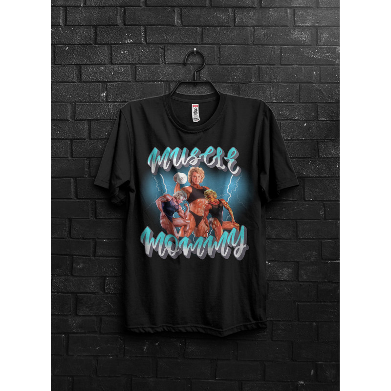 Muscle Mommy Gym T shirt,Oversized Fitness Shirt for Women,Retro Muscle Mommy Gym Shirt,Bodybuilder Gift,Gym Mommy Tee,Lighting Bolt For Her - 1.jpg