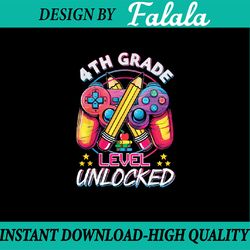 4th grade level unlocked video game png, video game 4th grade designs png, back to school png, digital download
