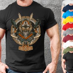 nordic viking warrior t-shirt gift for man and woman,scandinavian vikings gift tshirt,norse mythology viking shirt unise