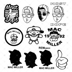 20 Mac Miller Vector Bundle, Mac Miller SVG, Mac Miller Silhouette, Rapper Vector,Mac Miller png, svg, Mac Miller gifts,