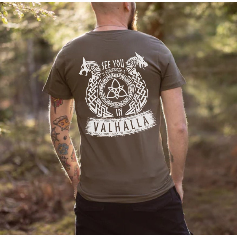 See You In Valhalla Viking T-Shirt Gift for Warrior Man, Norse Ship Design T Shirt, Vikings Mithology Nordic Gift, Victory Or Valhalla Tee - 3.jpg