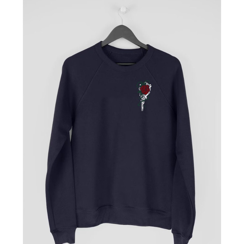 Skeleton Hand and Rose Sweatshirt Perfect Gift for Men Women and Teens Who Love Cool Skull Pullovers and Goth Art - 4.jpg