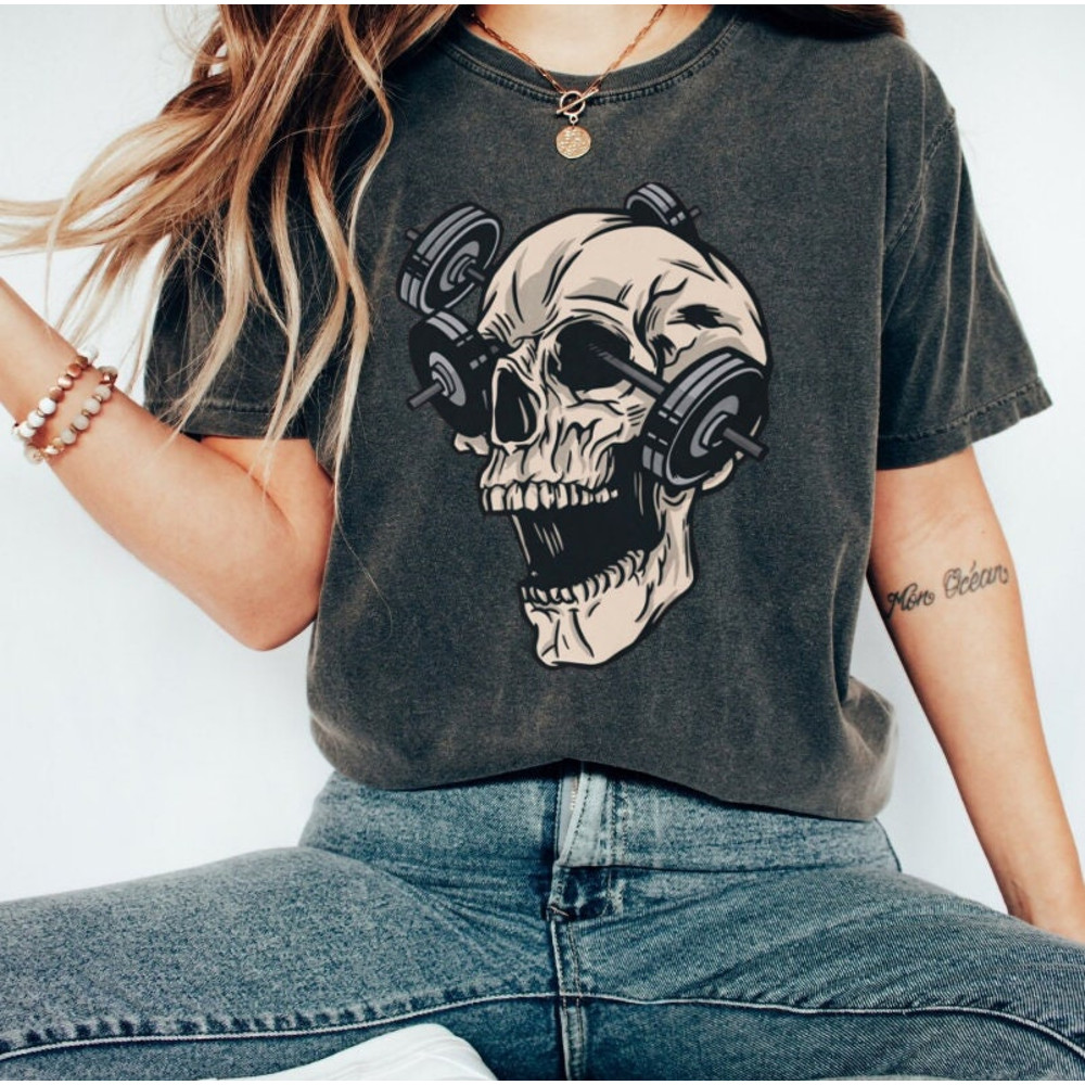 Skull Cartoon Weight Gym T shirt For Boys and Girls, Workout T-Shirt for Men and Women,Bodybuilder Shirt,Fitness Tshirt,Workout Clothes - 3.jpg