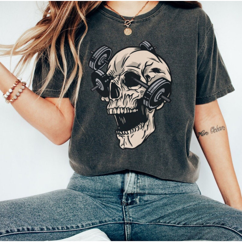 Skull Cartoon Weight Gym T shirt For Boys and Girls, Workout T-Shirt for Men and Women,Bodybuilder Shirt,Fitness Tshirt,Workout Clothes - 3.jpg