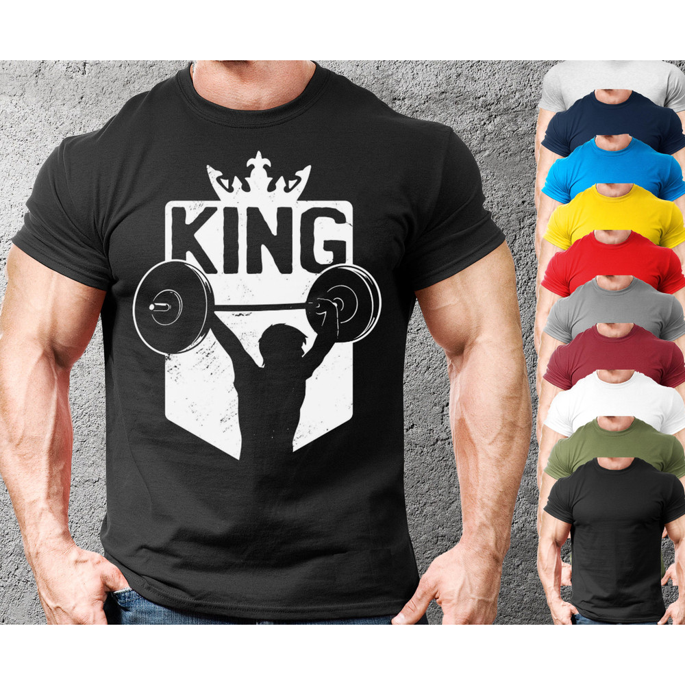 The King Workout T-Shirt for Men,Gym T shirt For Boys,Weightlifting TShirt,Funny Bodybuilder T-Shirt,Gym Muscle Tank Top, Gift For Gym Lover - 1.jpg