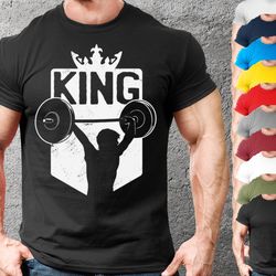 the king workout t-shirt for men,gym t shirt for boys,weightlifting tshirt,funny bodybuilder t-shirt,gym muscle tank top