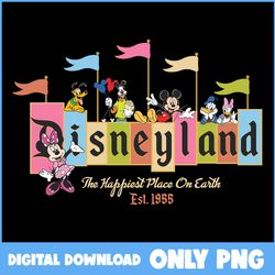 walt disney world the happiest place on earth est 1955 png, mickey and friend png, disney png digital file