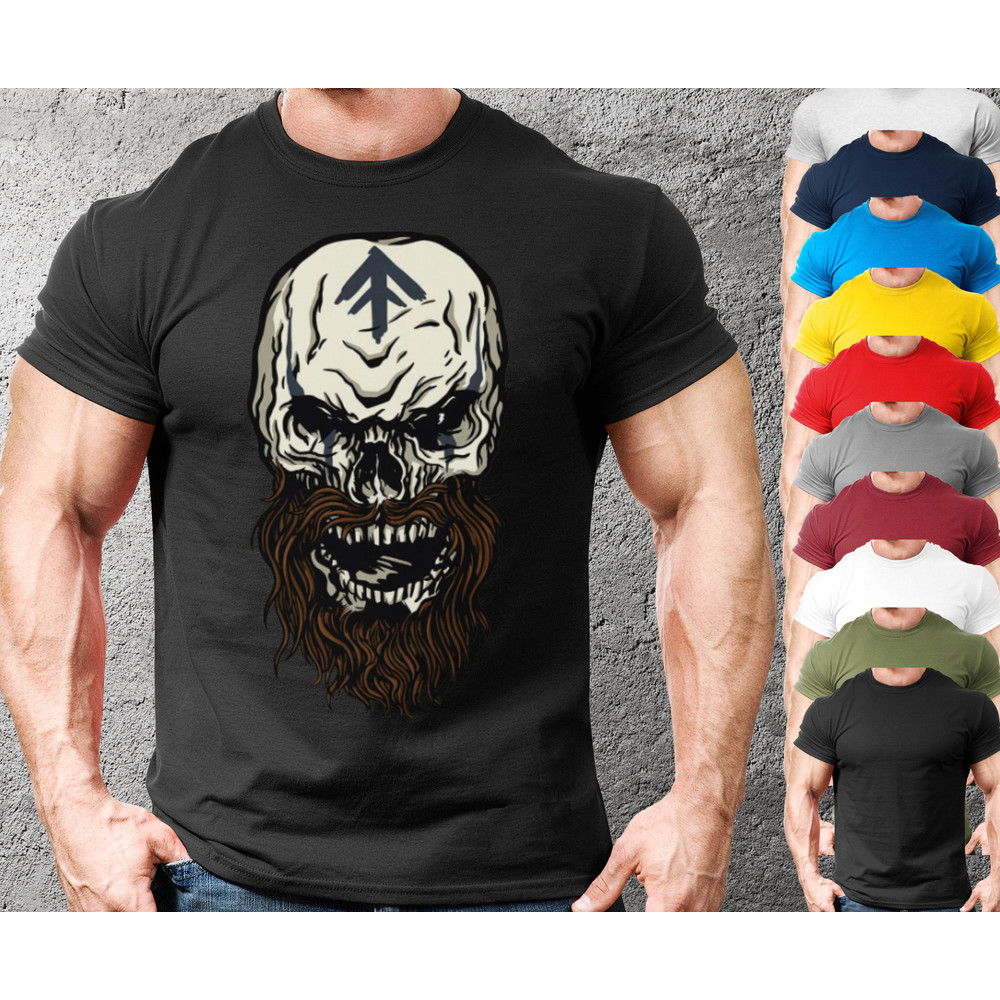 Viking Warrior Skull Bearded T-Shirt For Man And Woman,Vikings Norse History Gift TShirt,Cool Norse Warriors TShirt,Funny Viking Gift Shirt - 1.jpg