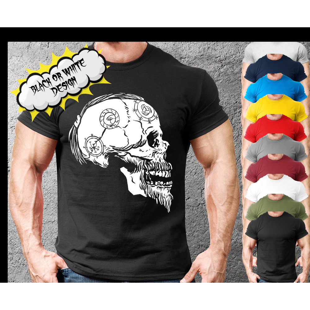 Vikings Warrior Runic Skull Cool T Shirt Norse Mythology For Men And Women,Viking Nordic Gift For Guys,Viking Gift Shirt For Man And Woman - 1.jpg