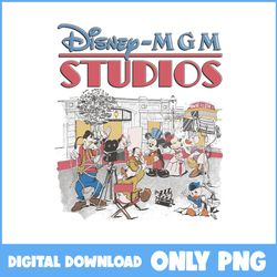 disney mgm studios png, disney hollywood studios png, retro disneyland png, disney png digital file