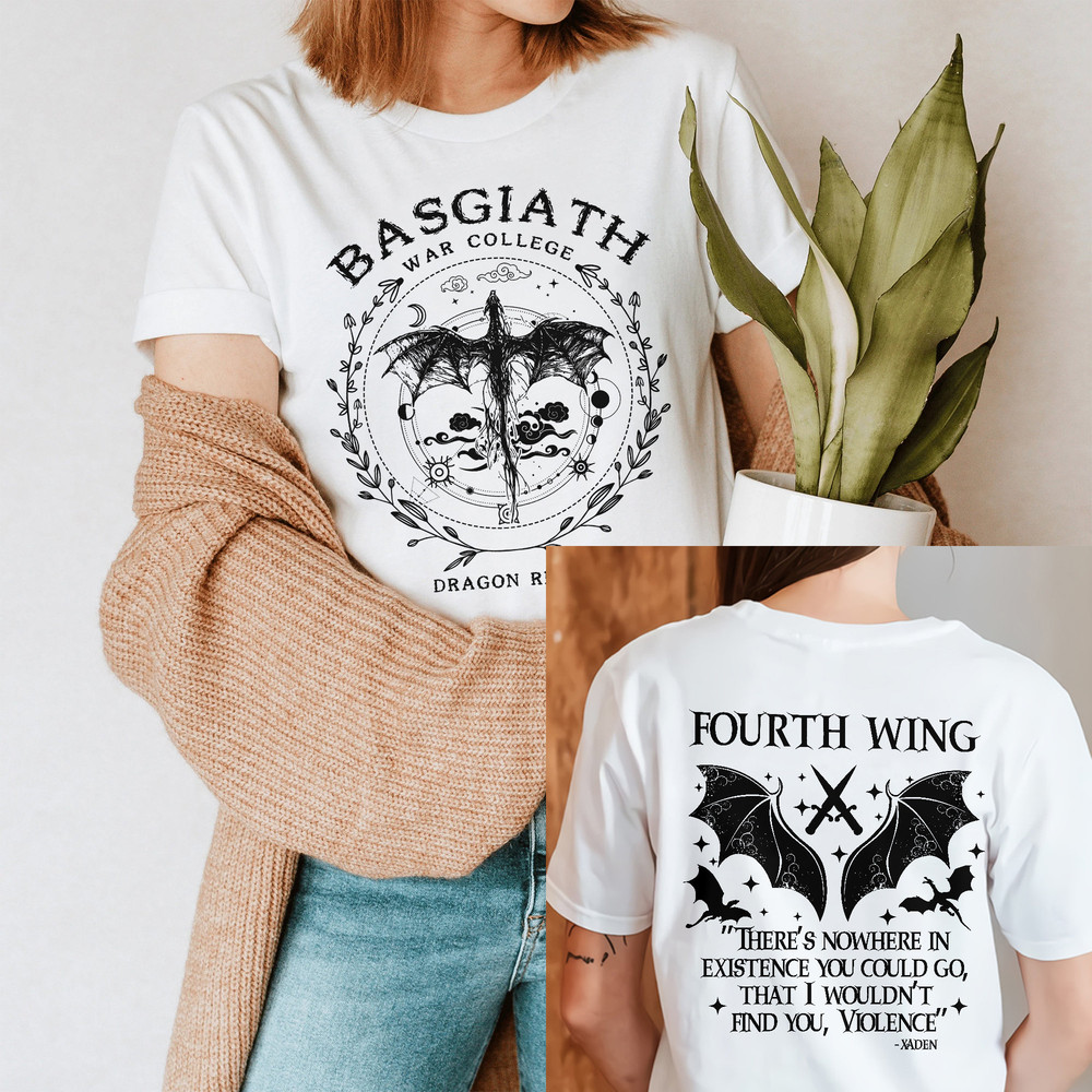 Comfort Colors Basgiath War College 2 Sided Shirt, Fourth Wing Shirt, Dragon Rider Violet Sorrengail Xaden Riorson Fantasy Bookish, Empyrean - 2.jpg