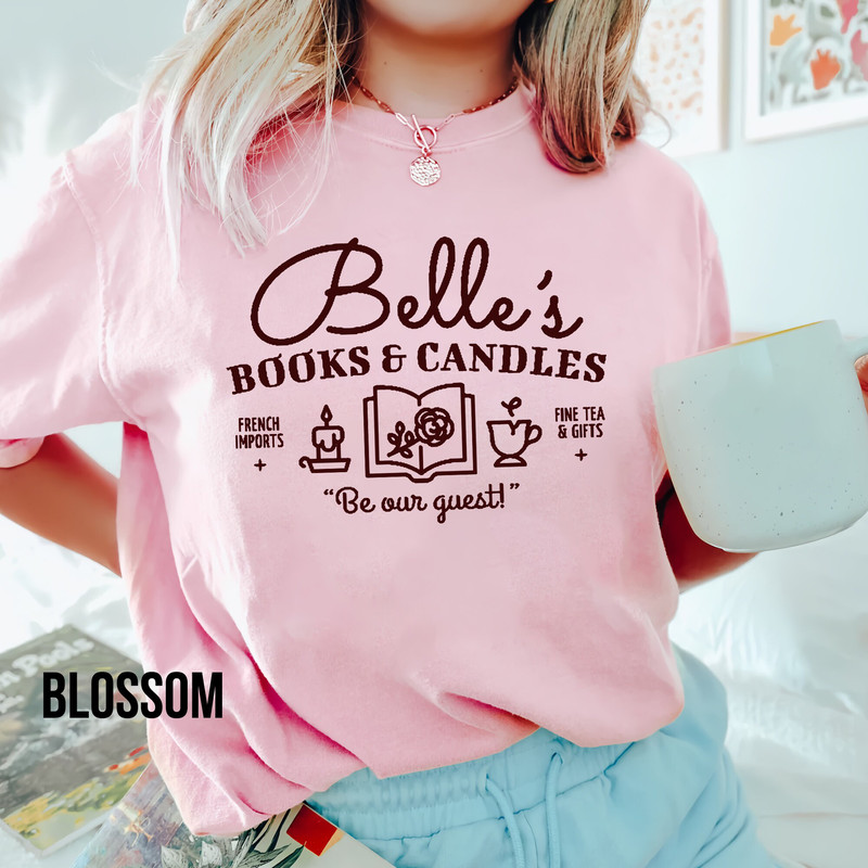 Comfort Colors Disney Beauty And The Beast Books & Candles T-Shirt, Magic Kingdom Tee, Disneyland Family Shirt, Comfort Belle Princess Shirt - 2.jpg