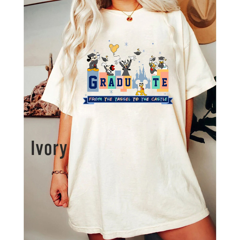 Comfort Colors Disney Graduate Shirt, Disney Senior Shirt, From The Tassel To The Castle Shirt, Mickey And Friends Graduation Shirt, Disney - 1.jpg