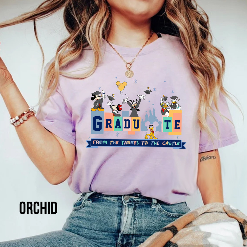 Comfort Colors Disney Graduate Shirt, Disney Senior Shirt, From The Tassel To The Castle Shirt, Mickey And Friends Graduation Shirt, Disney - 2.jpg