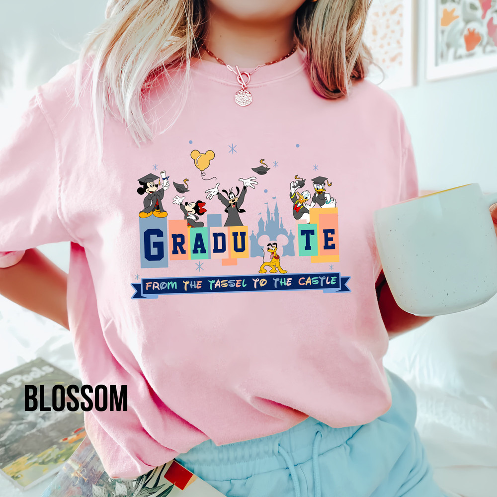 Comfort Colors Disney Graduate Shirt, Disney Senior Shirt, From The Tassel To The Castle Shirt, Mickey And Friends Graduation Shirt, Disney - 3.jpg