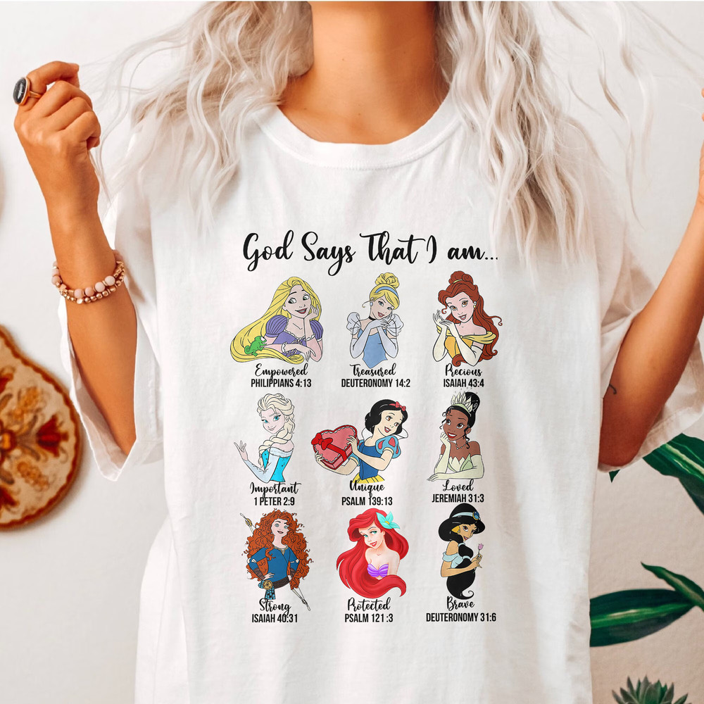 Comfort Colors Disney Princess Shirt, God Say That I Am Shirt, Princess Shirt, Disney Vacation Shirt, Disney Princess Gifts, Disney Comfort - 2.jpg