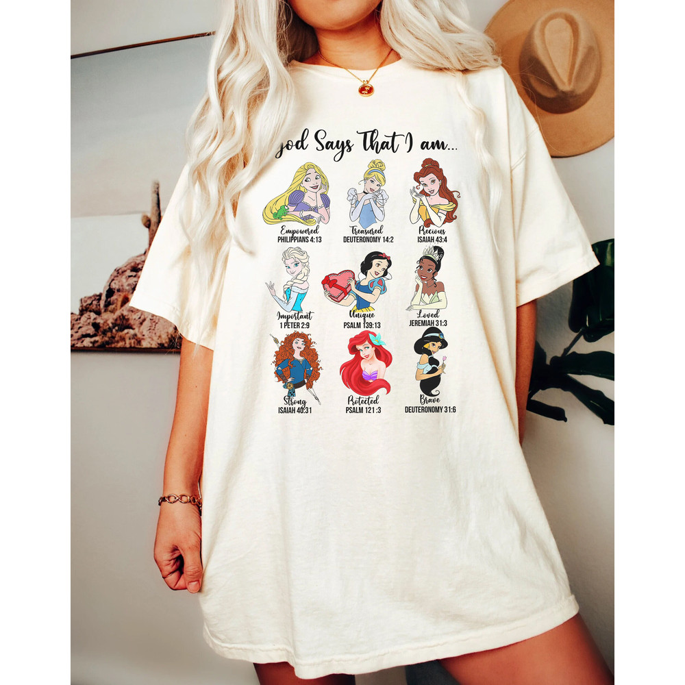 Comfort Colors Disney Princess Shirt, God Say That I Am Shirt, Princess Shirt, Disney Vacation Shirt, Disney Princess Gifts, Disney Comfort - 4.jpg