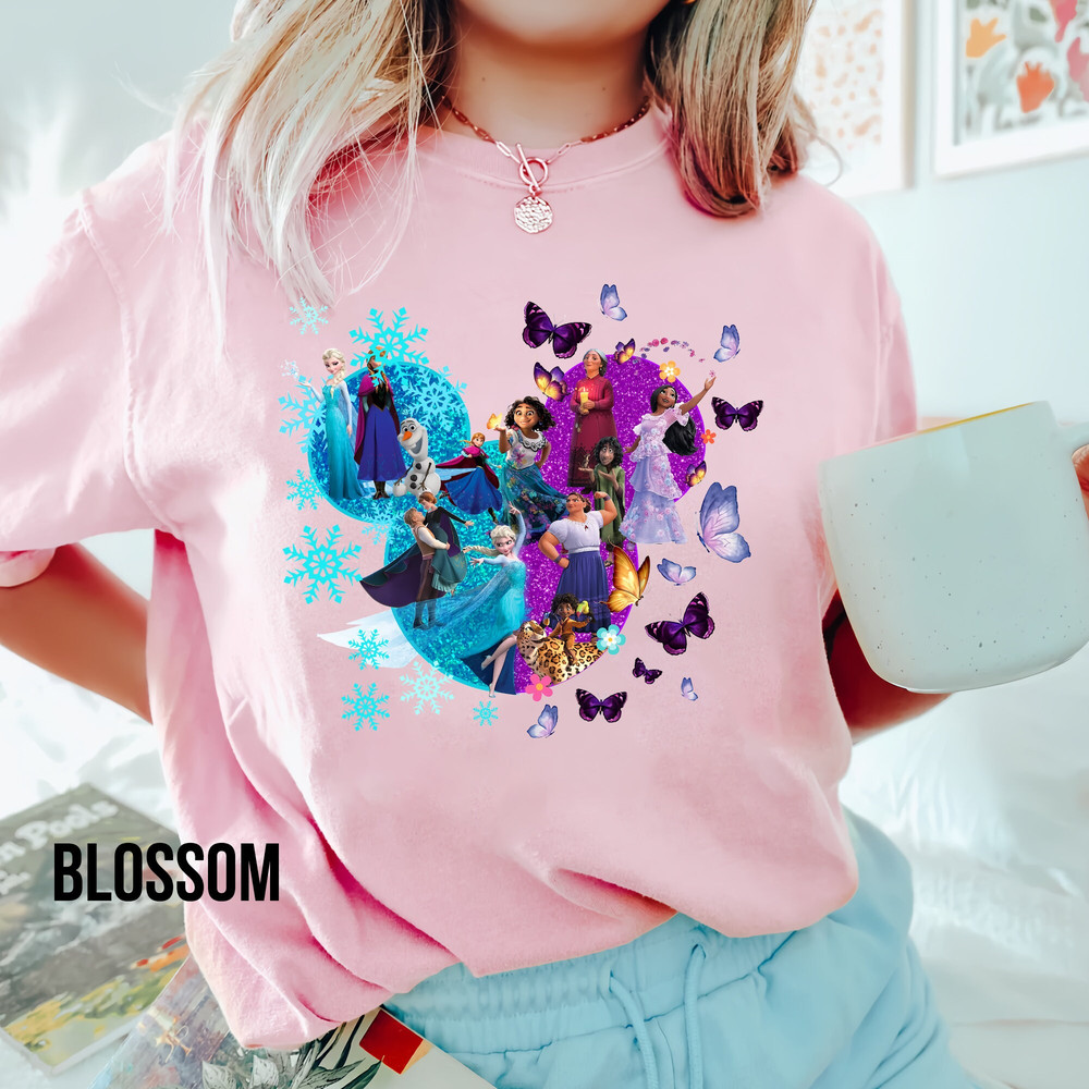 Comfort Colors Frozen and Encanto Shirt, Mickey Head Frozen and Encanto Shirt, Disney Princess Family Shirt , Disney World Shirt, Encanto - 2.jpg