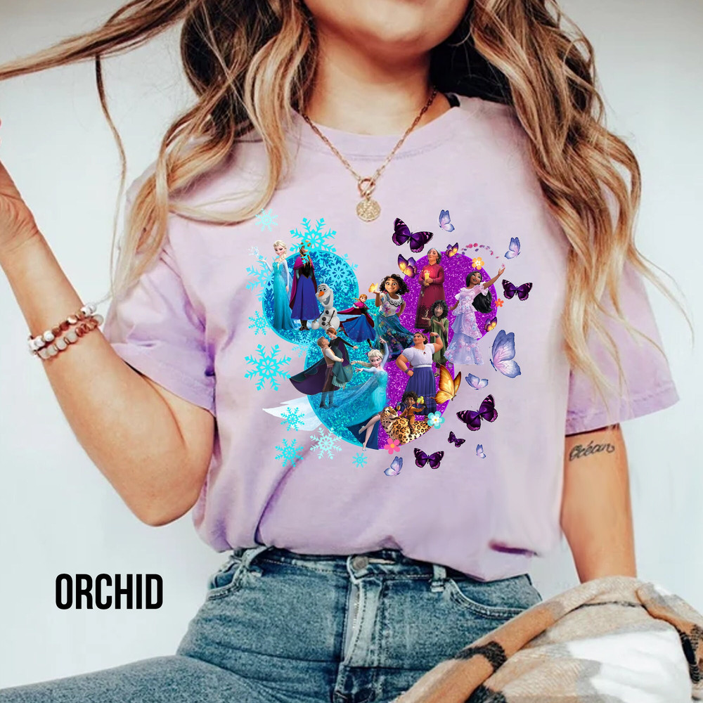 Comfort Colors Frozen and Encanto Shirt, Mickey Head Frozen and Encanto Shirt, Disney Princess Family Shirt , Disney World Shirt, Encanto - 3.jpg
