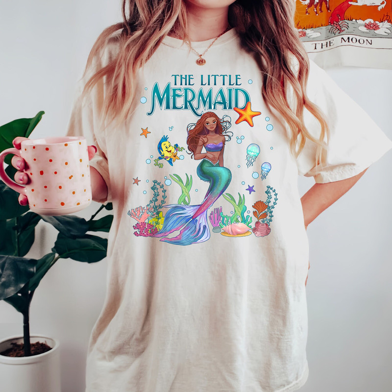Comfort Colors Little Mermaid,Black Girl Magic Shirt, Black Queen Shirt, Black Ariel Shirt,Black Mermaid Shirt, Live Action Little Mermaid - 1.jpg