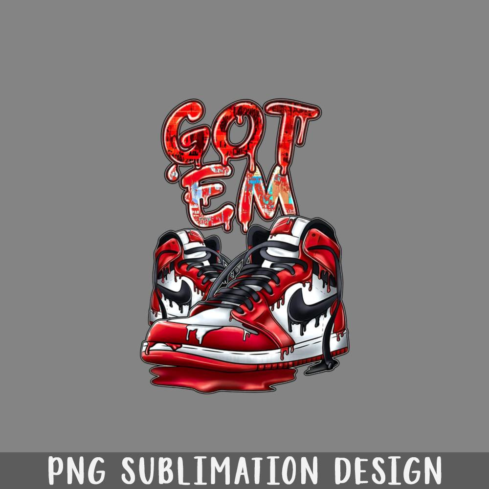 A10072356-Got Em Dripping Sneakers Sublimation PNG, Red Sneakers PNG.jpg