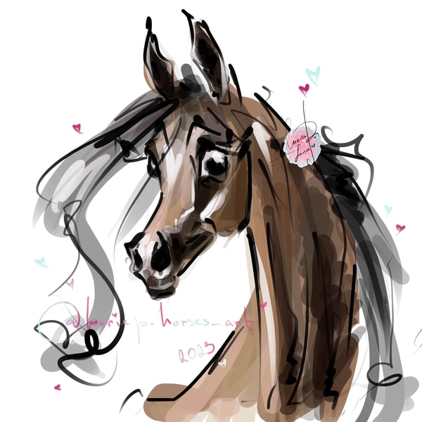 Custom Cute Horse ART Personalized Sketch Doodle Portrait Inspire Uplift custom-cute-horse-art-personalized-sketch-doodle-portrait-inspire-uplift