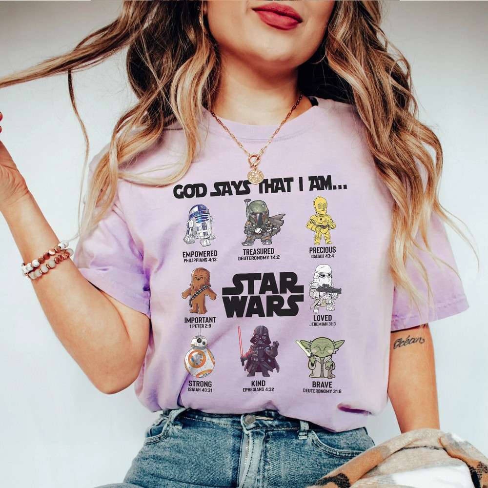 Comfort Colors Star Wars Characters Shirt, Disney God Says That I Am Shirt Shirt, Disney Baby Yoda Darth Vader Shirt, Star Wars Fan Shirt - 2.jpg