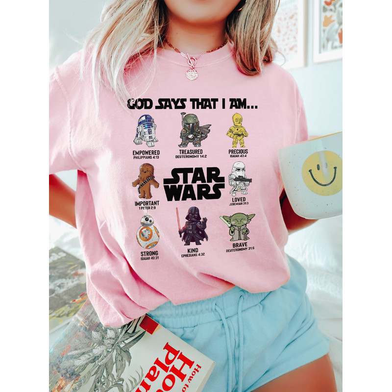 Comfort Colors Star Wars Characters Shirt, Disney God Says That I Am Shirt Shirt, Disney Baby Yoda Darth Vader Shirt, Star Wars Fan Shirt - 4.jpg