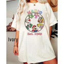 comfort colors super mario shirt, mario game cute vintage, mario car games kids shirts, super mario birthday shirt, mari