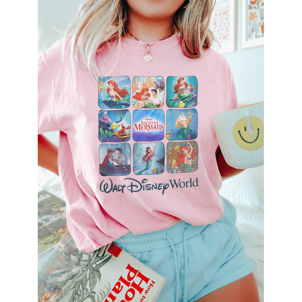 Comfort Colors The Little Mermaid Princess Ariel Shirt, Disney Princess Shirt, Disney Girl Trip 2023, Disney Family Shirt, Vintage Mermaid - 2.jpg