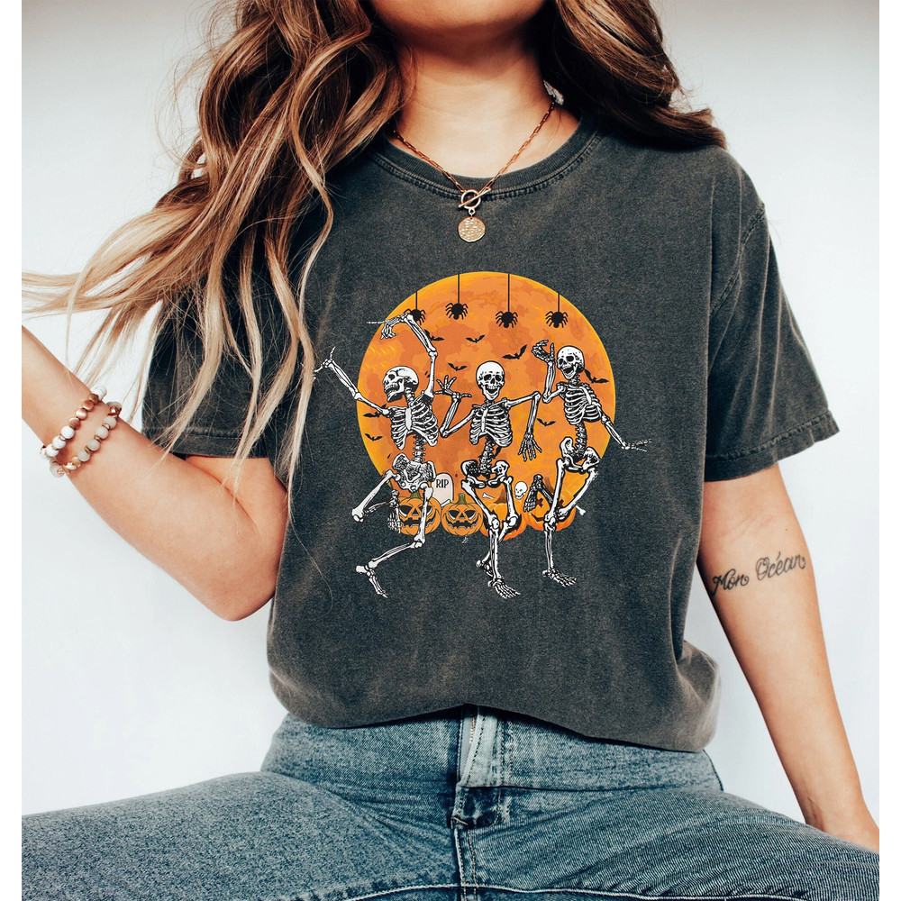 Comfort Colors® Halloween Party Dancing Skeleton Shirt,Skeletons Happy Halloween Tshirt,Oversized Halloween Shirt ,Halloween Shirt,Halloween - 1.jpg