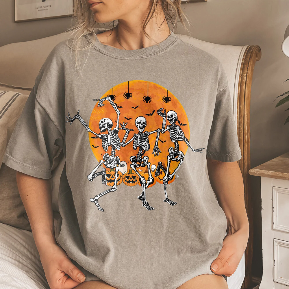 Comfort Colors® Halloween Party Dancing Skeleton Shirt,Skeletons Happy Halloween Tshirt,Oversized Halloween Shirt ,Halloween Shirt,Halloween - 3.jpg