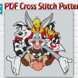 Looney Tunes Cross Stitch Pattern / Cartoon PDF Cross Stitch Chart / Bugs Bunny Cross Stitch Pattern / Instant Printable