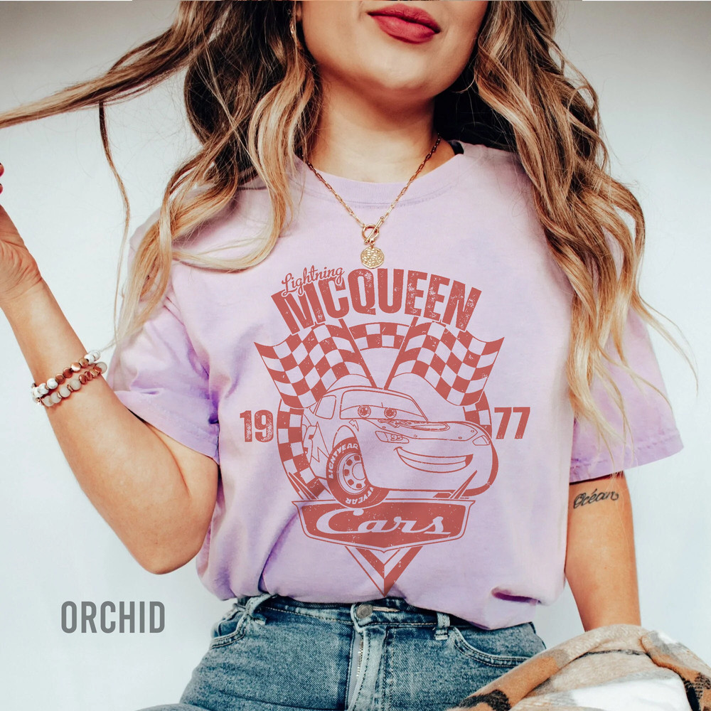 Comfort ColorsĀ® Retro Lightning Mcqueen Shirt, Disney Cars Shirt, Disney Shirt, Disney Pixar Shirt, Cars Birthday Shirt, Cars Land Shirt - 1.jpg