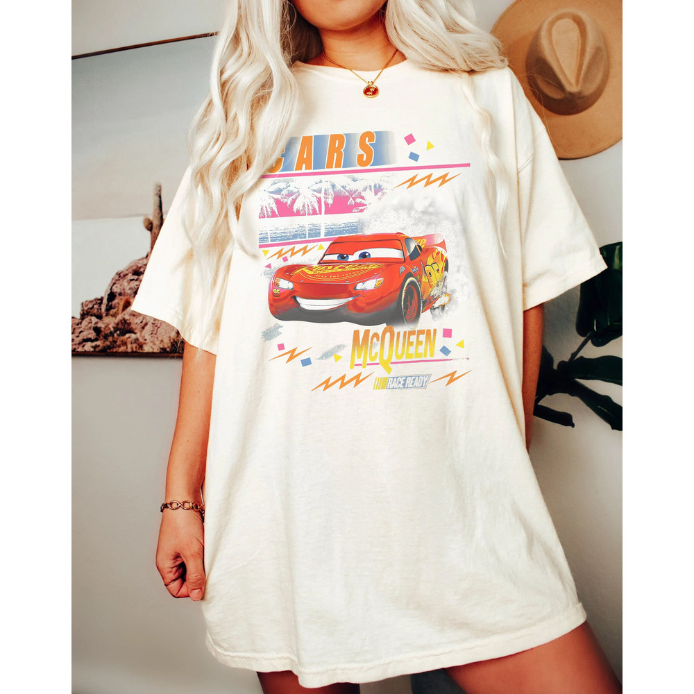 Comfort ColorsĀ® Retro Lightning Mcqueen Shirt, Disney Cars Shirt, Disney Shirt, Disney Pixar Shirt, Cars Birthday Shirt, Cars Land Shirt - 1.jpg