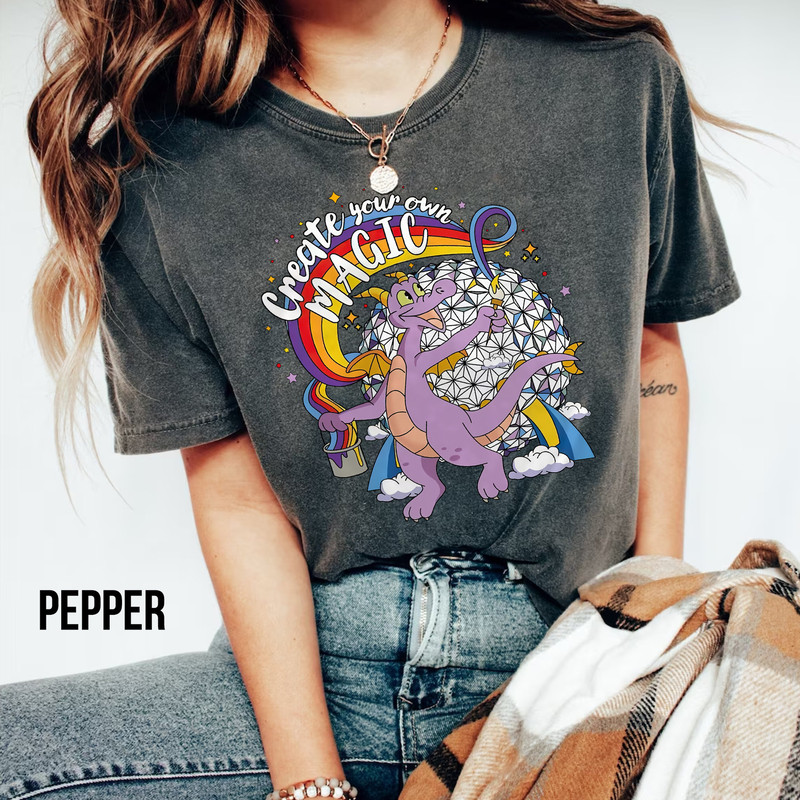 Disney Figment Comfort Colors Shirt, Walt Disney World Shirt, Disney Castle Figment Matching, One Little Spark Shirt, Disney Epcot Figment - 3.jpg